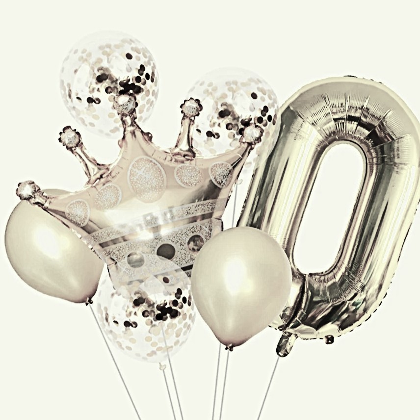 BOUQUET DE GLOBOS PLATEADO X5PCS 1