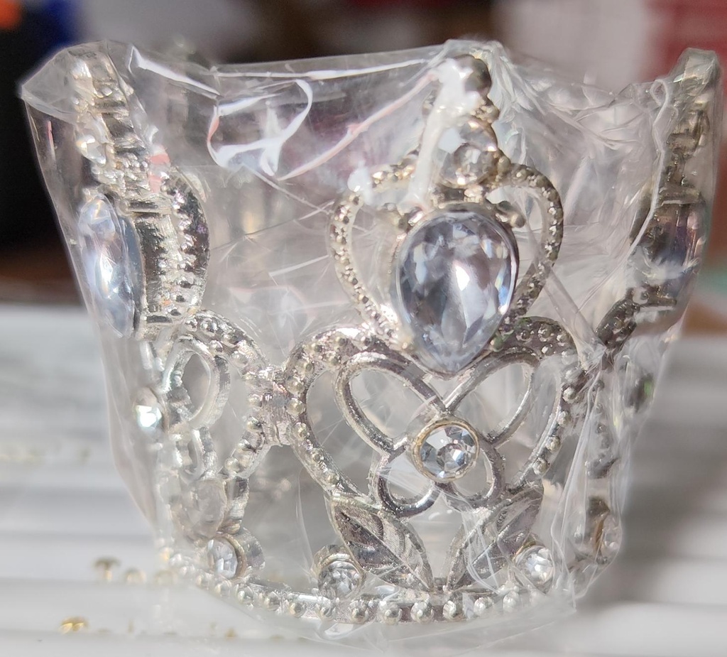 CORONA METALICA PEQUEÑA PLATA