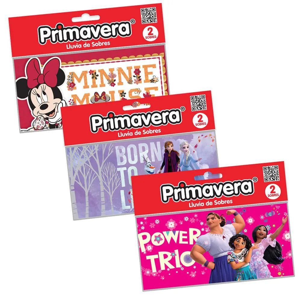 PRIMAVERA LLUVIA DE SOBRES PERSONAJES NIÑA X12