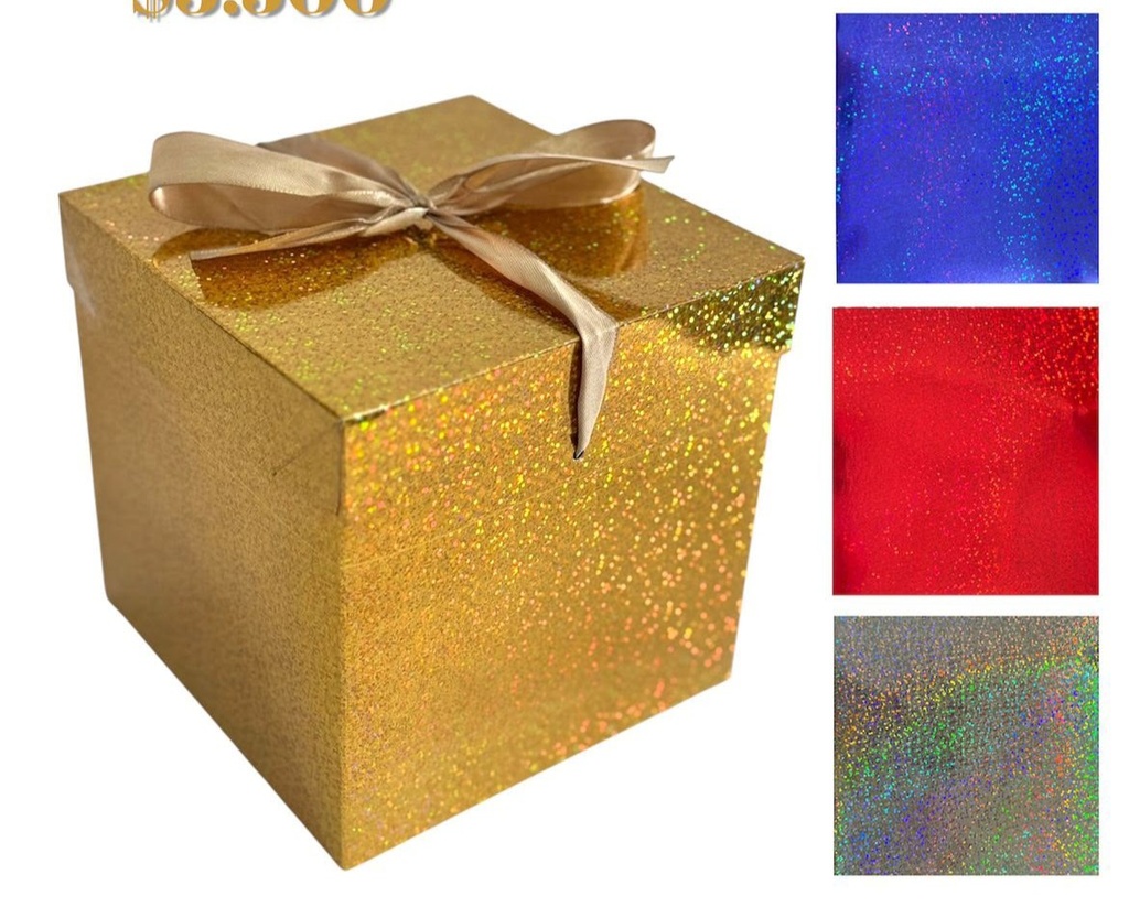 CAJA REGALO HOLOGRAMADO GRANDE 22*22*22CM