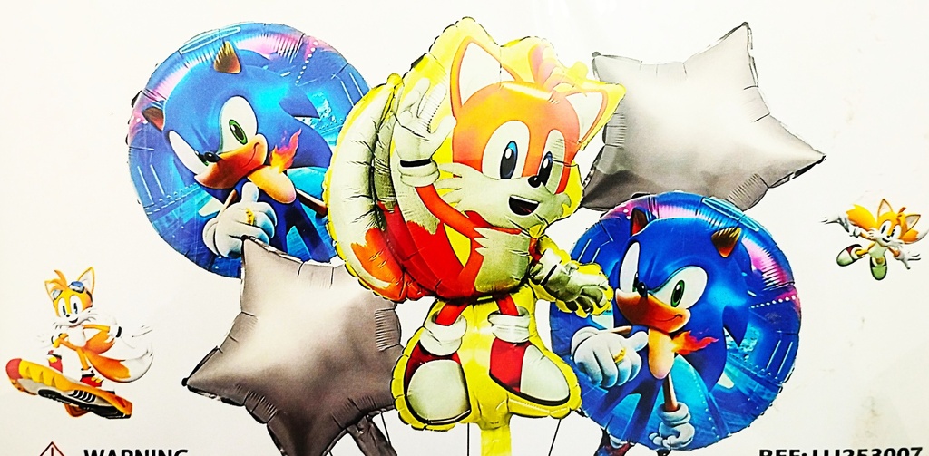 BOUQUET DE GLOBOS X5PCS SONIC
