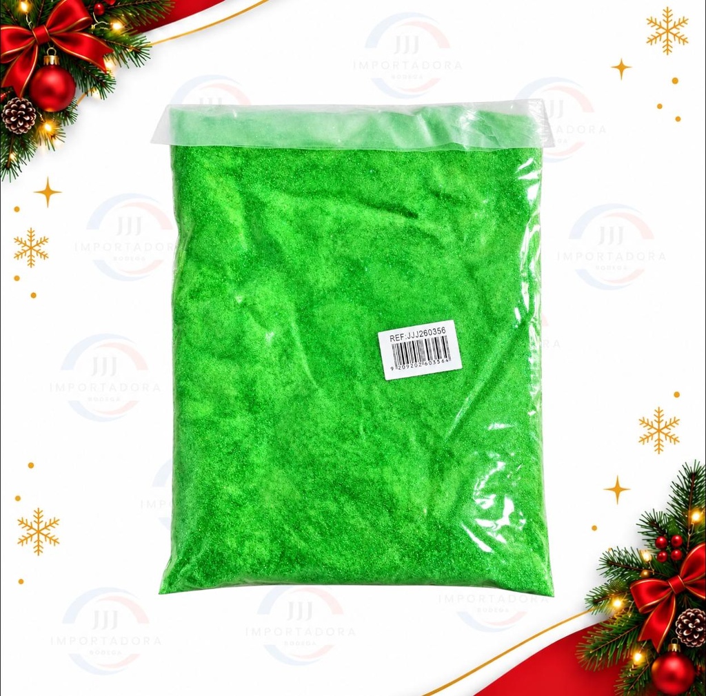 ESCARCHA VERDE FLUORESCENTE X500GR