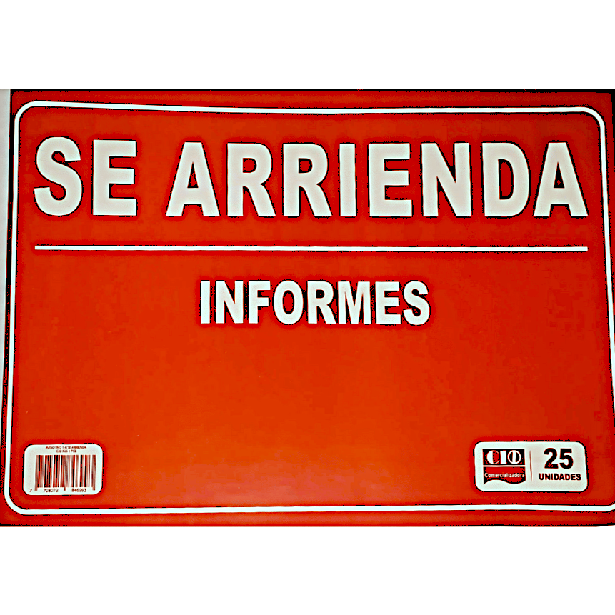 AVISO SE ARRIENDA 1/8 X25