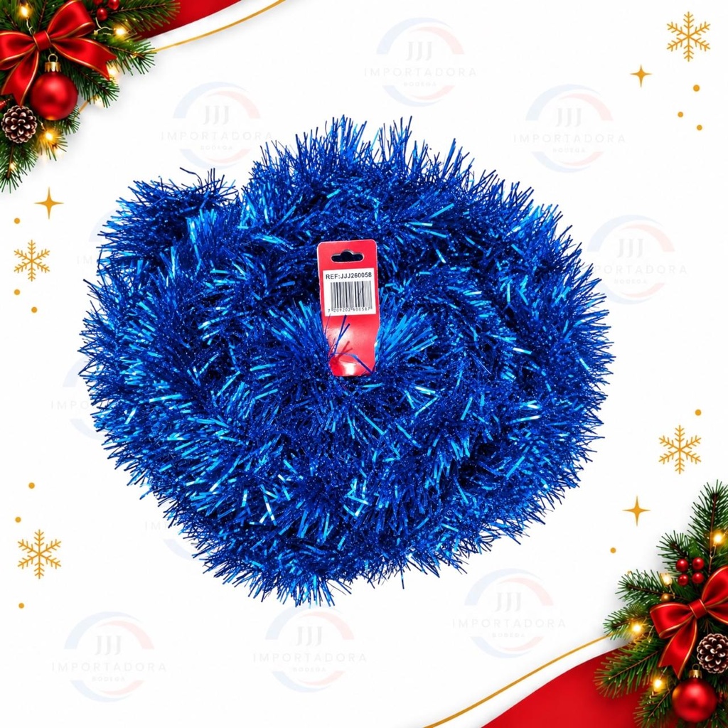 GUIRNALDA LINEAL 9CM X3.5MT AZUL METALIZADA 