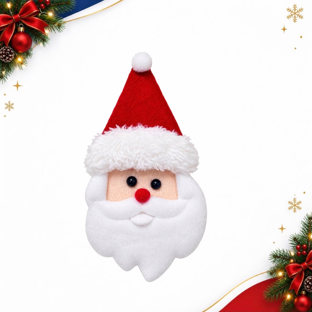 DECORACION NAVIDEÑA CARA PAPA NOEL 6*9.5CM