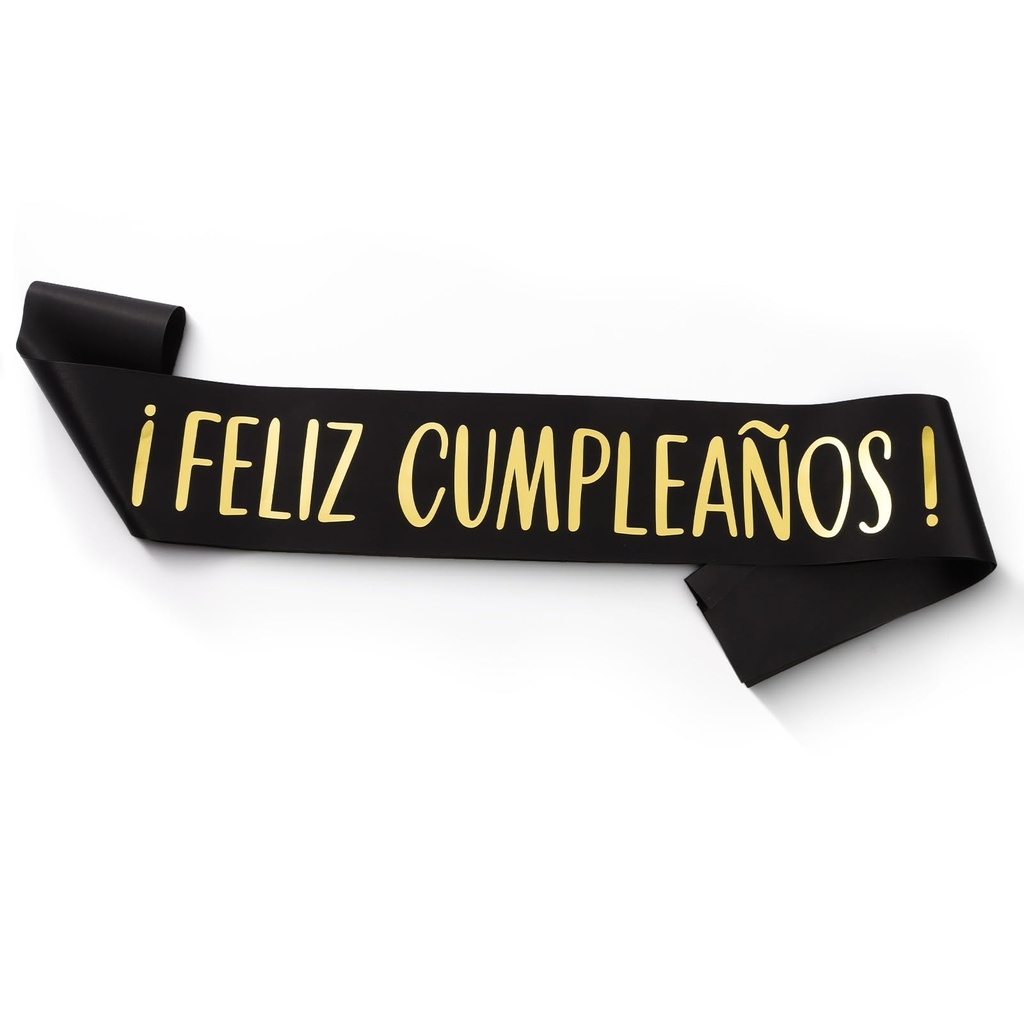 BANDA FELIZ CUMPLEAÑOS NEGRA