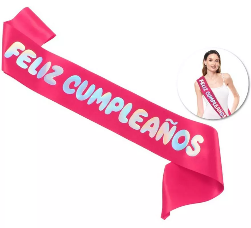 BANDA FELIZ CUMPLEAÑOS FUCSIA