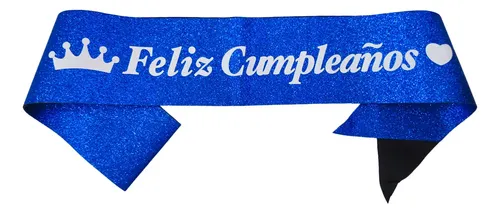 BANDA 80*10CM FELIZ CUMPLEAÑOS AZUL OSCURA