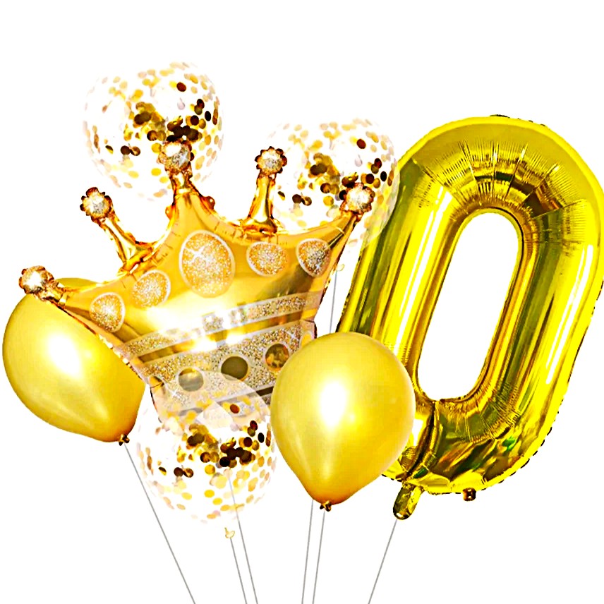 BOUQUET DE GLOBOS DORADO X5PCS 4