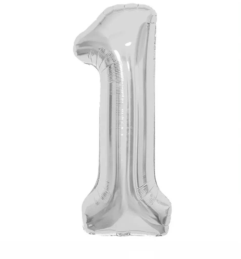GLOBO METALIZADO PLATA 32" N.1