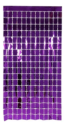 CORTINA CUADRO MORADA