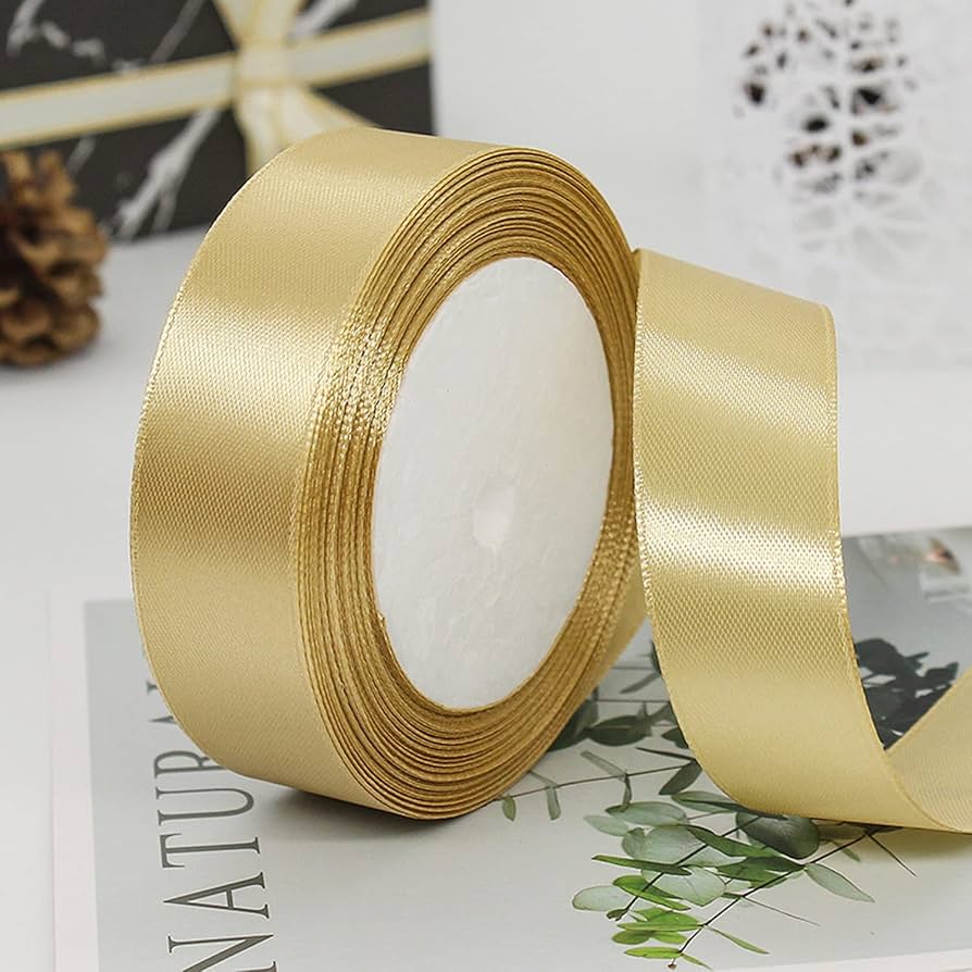 CINTA TELA 2.5CM*30Y DORADO CLARO