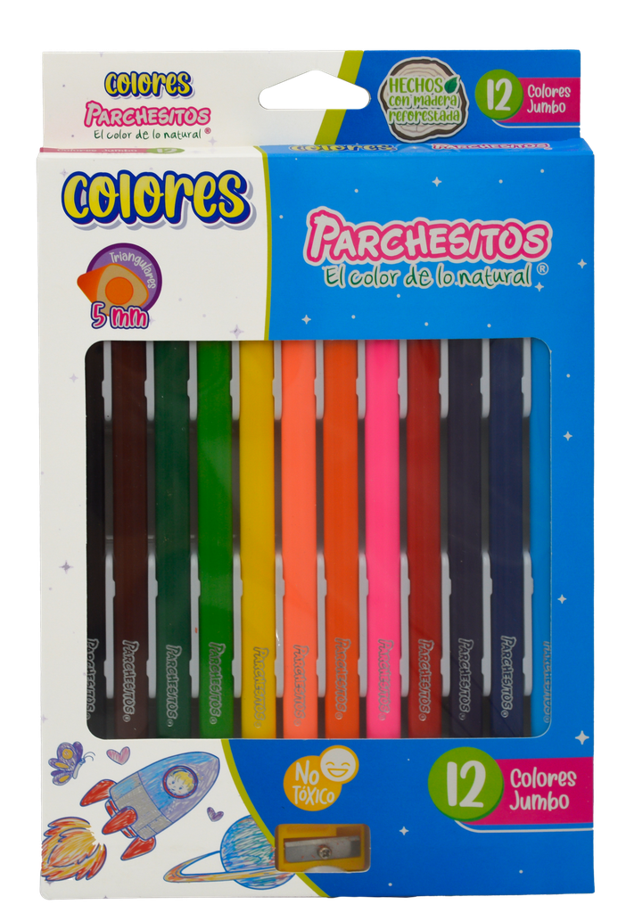 PARCHESITOS COLOR JUMBO TRIANGULARES 5mm x12und 