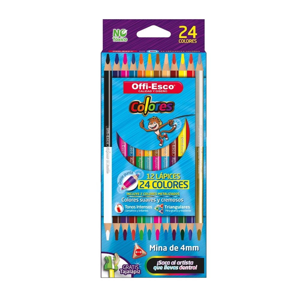 OFFI-ESCO COLOR DOBLE PUNTA 4mm X12/24