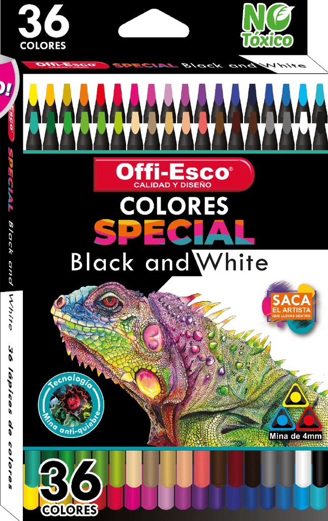 OFFI-ESCO COLOR BLACK AND WHITE 4mm x36und