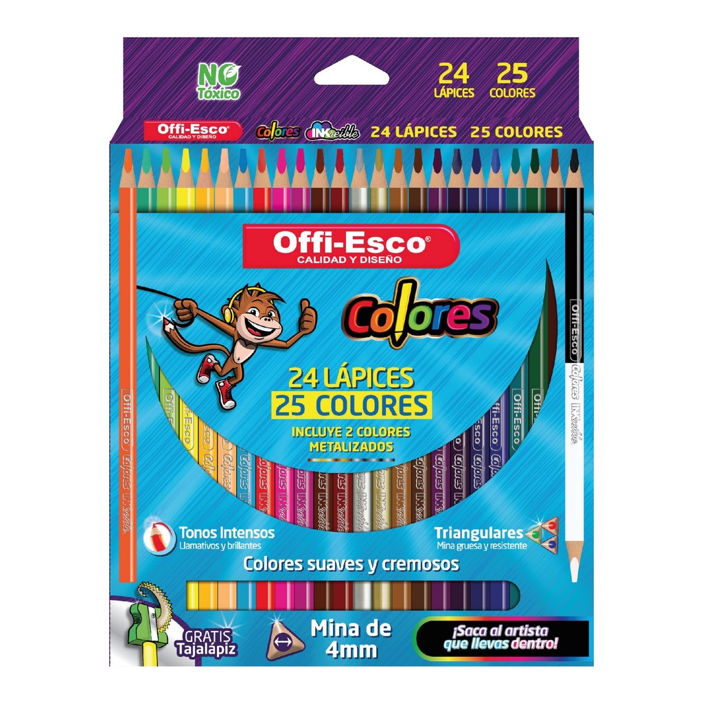 OFFI-ESCO COLOR LARGO 4mm (2metalizados)X24/25