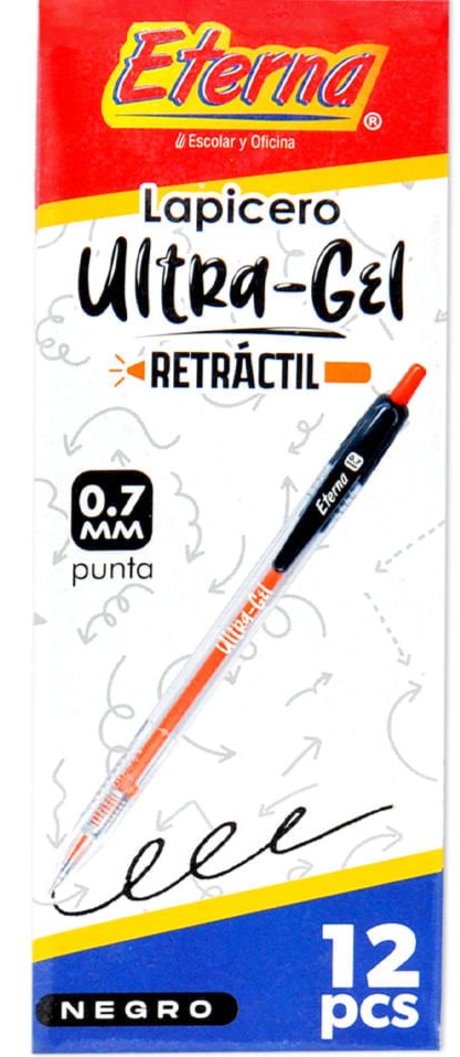 ETERNA LAPICERO RETRACTIL NEGRO CAJA x12und 