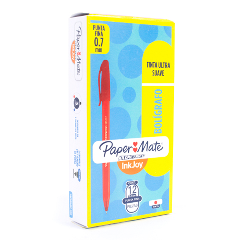PAPER MATE KILOMETRICO LAPICERO TAPA 0.7mm ROJO