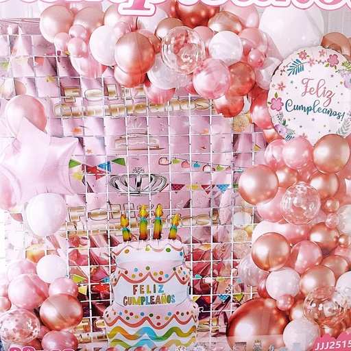 [JJJ251581] BOUQUET DE GLOBOS ROSA PALO