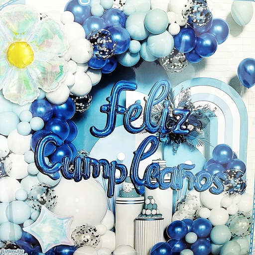 [JJJ251586] BOUQUET DE GLOBOS AZUL FLOR