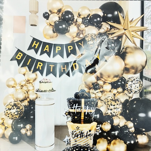 [SR-688] BOUQUET DE GLOBOS NEGROS + ESTRELLA DORADA