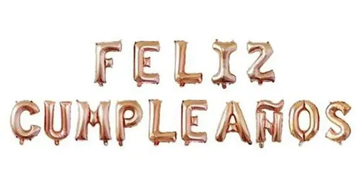 [JJJ251536] GLOBO FELIZ CUMPLEAÑOS PALO ROSA