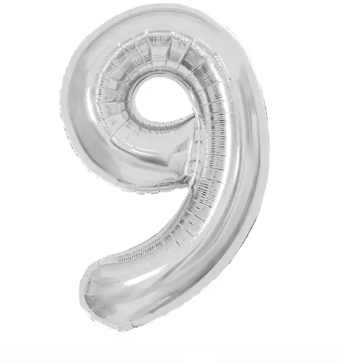 [JJJ253041] GLOBO METALIZADO PLATA 32" N.9