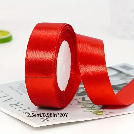 [JJJ251625] CINTA TELA 2.5CM*30Y ROJA