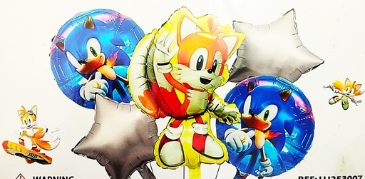 [JJJ253007] BOUQUET DE GLOBOS X5PCS SONIC