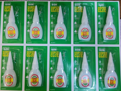 [GOH-010] PEGANTE VERDE SUPER GLUE 8GR GOH X12und PACA X 60DIS