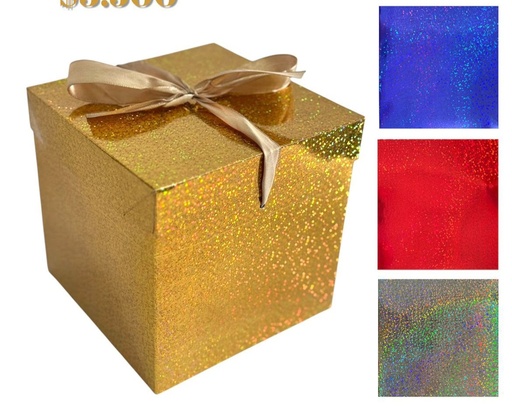 [JJJ253457] CAJA REGALO HOLOGRAMADO GRANDE 22*22*22CM