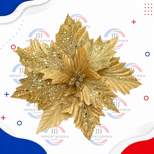[JJJ260360] FLOR NAVIDAD DORADO 29CM 