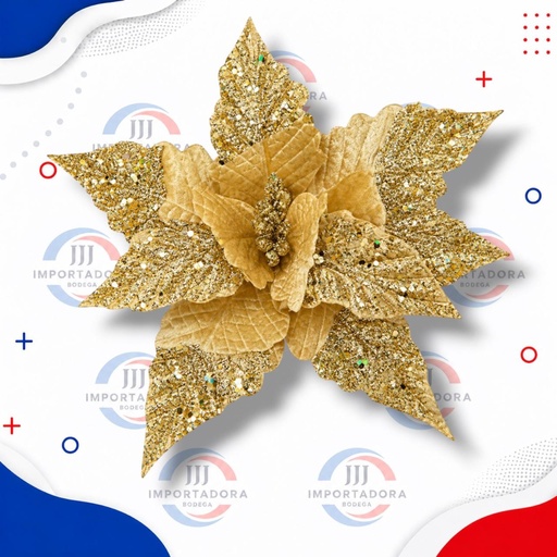 [JJJ260381] FLOR NAVIDAD DORADO 37 CM 