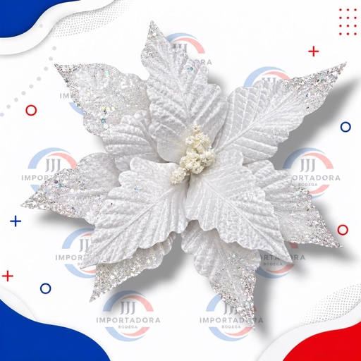 [JJJ260384] FLOR NAVIDAD BLANCO 37 CM 