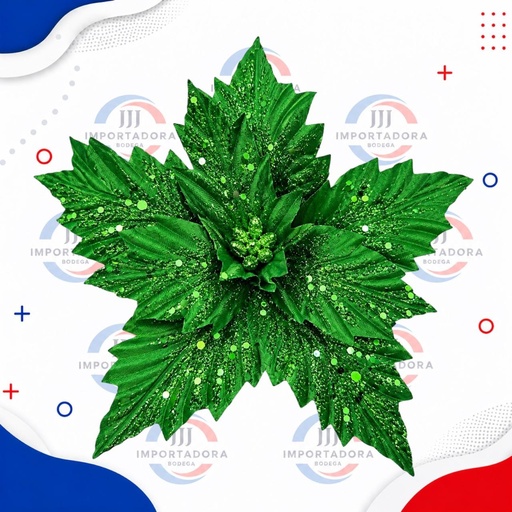 [JJJ260386] FLOR NAVIDAD VERDE 37 CM  
