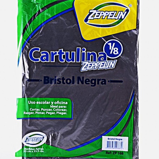 CARTULINA 1/8 NEGRA X7und