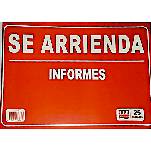AVISO SE ARRIENDA 1/8 X25