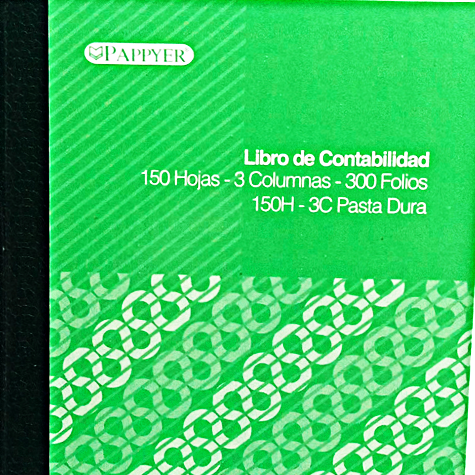 LIBRO DE CONTABILIDAD PASTA DURA 3 COLUMNAS X50H - 100 FOLIOS