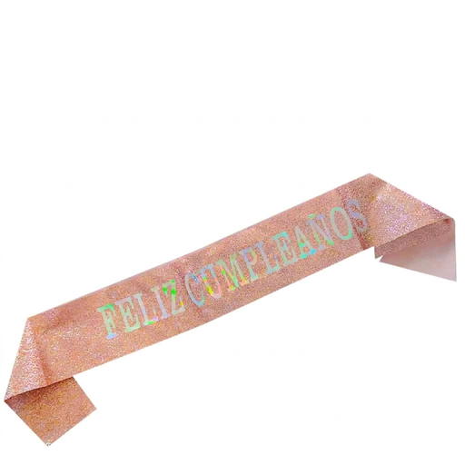 [JJJ253034] BANDA FELIZ CUMPLEAÑOS PALO DE ROSA