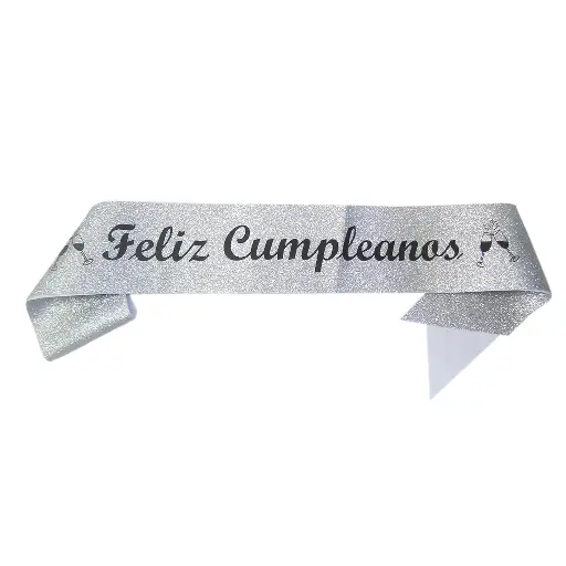 [JJJ253034] BANDA FELIZ CUMPLEAÑOS PLATA 