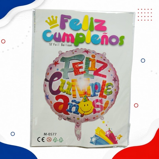 [M-0577] GLOBO METALIZADO FELIZ CUMPLEAÑOS