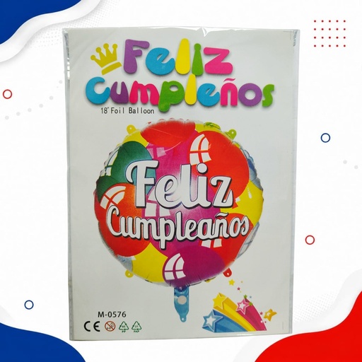[M-0576] GLOBO METALIZADO FELIZ CUMPLEAÑOS