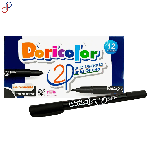 DORICOLOR MARCADOR 2P X12und NEGRO 