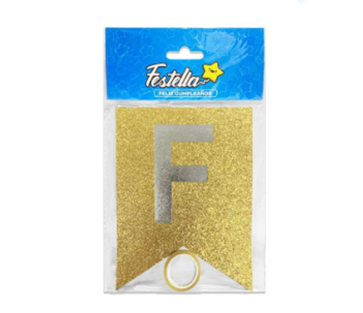 [JJJ251527] BANDERIN FELIZ CUMPLEAÑOS ESCAR. DORADO 