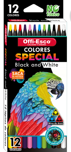 [OE-131] OFFI-ESCO COLOR BLACK AND WHITE 4mm x12und