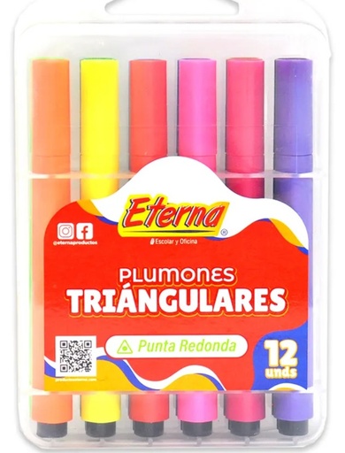 [ET485] ETERNA ESTUCHE PLUMONES TRIANGULARES x12und