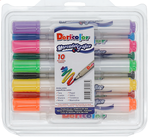 DORICOLOR MARCADOR GRAFITO ESTUCHE x10und