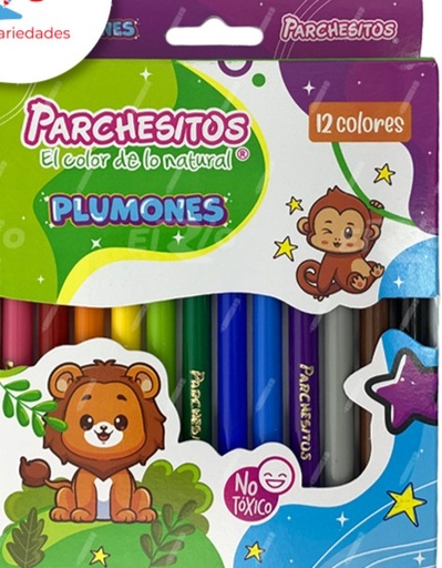 PARCHESITOS PLUMONES DELGADOS x12und 