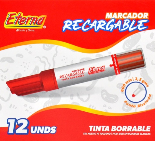 [ET954] ETERNA MARCADOR RECARGABLE ROJO