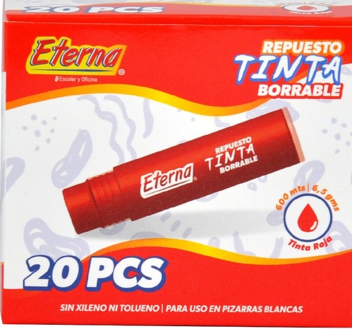 [ET950] ETERNA TINTA BORRABLE REPUESTO ROJO